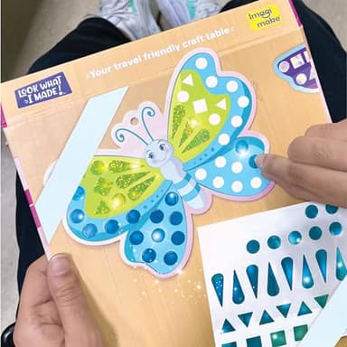 Imagimake Mirror Mosaic Butterfly & Peacock Kids Art Set | DIY Craft Kit | Foil Stickers for Kids | Mosaic Kit | Travel Toys | Birthday Gift for Girls and Boys Ages 3,4,5,6,7,8 - Image 2