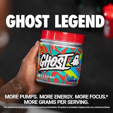 GHOST Legend Pre-Workout Powder, Blue Raspberry - 30 Servings – Pre-Workout for Men & Women with Choline, L-Citrulline, & Beta Alanine for Energy & Focus - Image 2