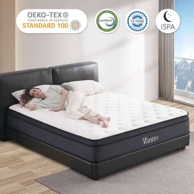 Vantto Queen Size Mattress, 12 Inch Individual Pocket Springs Hybrid Memory Foam Mattress in a Box for Pressure Relief, Motion Isolation, CertiPUR-US - Image 6