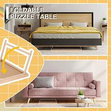 Yacona Puzzle Board 1500 Pieces,34.3”x 26.5” Jigsaw Puzzle Table with 4 Drawers and Cover,Portable Board Game Table with Folding Legs for Adults and Teens with No Installation Required - Image 3