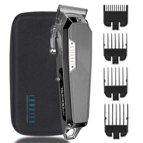 LANVIER Hair Clippers for Men, Professional 10W/7500RPM High Speed Barber Clipper for Hair Cutting and Grooming, Dual Voltage Cordless Hair Trimmer Kit with LED Display & Storage Case - Black - Image 1