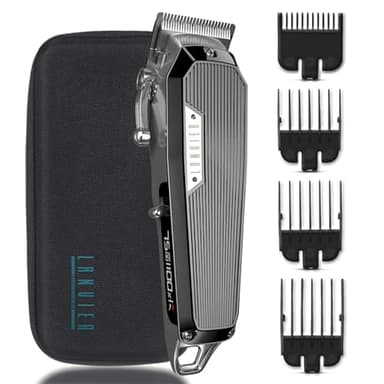 LANVIER Hair Clippers for Men, Professional 10W/7500RPM High Speed Barber Clipper for Hair Cutting and Grooming, Dual Voltage Cordless Hair Trimmer Kit with LED Display & Storage Case - Black - Image 1