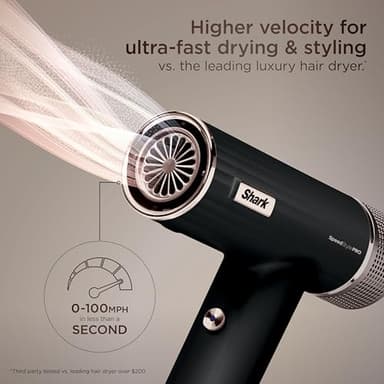 Shark SpeedStyle Pro Professional Performance High-Velocity Hair Dryer System with Scalp Shield and IQ Speed Styling & Drying Suite, Straight and Wavy Hair, Lightweight, Ionic, No Heat Damage, HD731 - Image 3