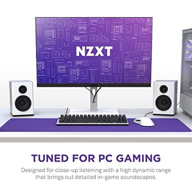 NZXT Relay PC Gaming Desktop Speakers - AP-SPKW2-US - Bookshelf-Style Design - 80 Watts - High Dynamic Range - Silk Dome Tweeters - Glass Fiber Woofers - White - Image 2
