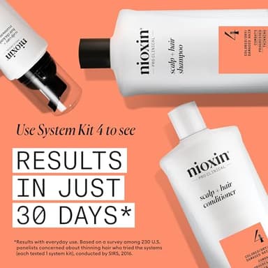 Nioxin System 4 Shampoo & Conditioner Prepack | For Color or Damaged Hair with Progressed Thinning | With Niacinamide and Biotin | Pumps Included | 33.8 Fl oz - Image 4