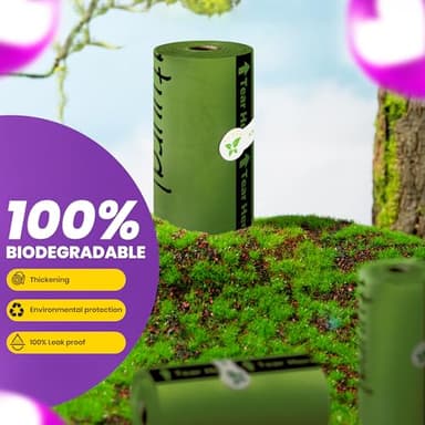 Natuural Dog Poop Bags-150 Counts with Holder (10 Rolls), Biodegradable Poop Bags, Eco-Friendly and Easy to Open, Thick Dog Waste Bags (Green) - Image 4