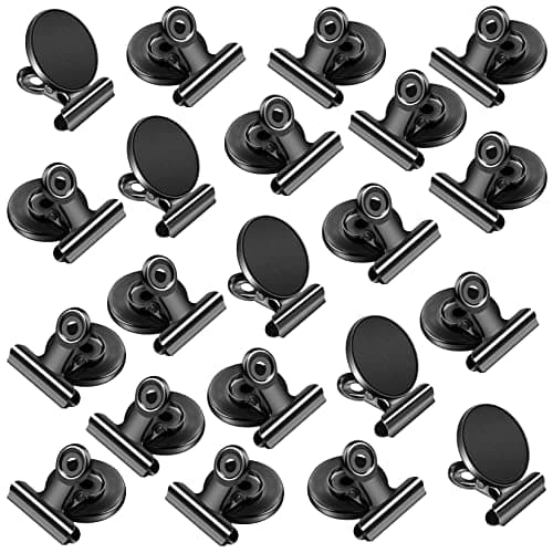 VNDUEEY 20 Pack Black Fridge Magnets Magnetic Clips Refrigerator Magnet, Magnet Clips for Whiteboard Locker, Clip Magnets for Home, School, Office, Magnetic Paper Clip Holder - Image 1