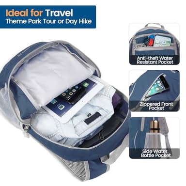 ZOMAKE Ultra Lightweight Packable Backpack 25L - Foldable Hiking Backpacks Water Resistant Small Folding Daypack for Travel(Navy Blue) - Image 3