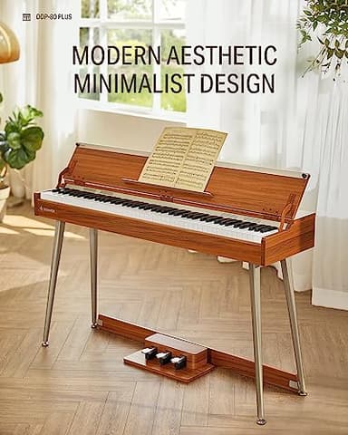 Donner DDP-80 PLUS Digital Piano 88 Key Weighted Keyboard, Home Electric Piano, Supports USB-MIDI & Headphones Connection, Semi-open Cover Designed, with Metal Three Pedal, Power Adapter - Image 7