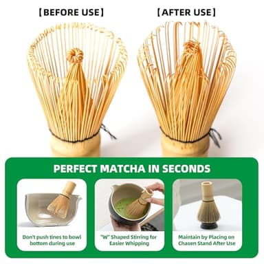TEANAGOO MA-01 Japanese Matcha Ceremony Accessory, Matcha Whisk (Chasen), Traditional Scoop (Chashaku), Tea Spoon, Whisk Holder, The Perfect Set to Prepare a Traditional Cup of Matcha.… - Image 7