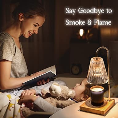 Marycele Candle Warmer Lamp with Timer, Vintage Amber Nightstand Candle Warming Lamp for Home Room Decor, Dimmable Wax Warmer for Jar Candles, Wedding Registry Gifts for Women Couples 2025 - Image 7