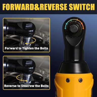 SPICIMOMO Electric Ratchet 3/8", 40Ft-lbs Cordless Ratchet Wrench Set with Battery & Charger (2 Pack, 2.0Ah), Power Torque Wrench Kit 18V with 6 Sockets, LED Light - Image 5