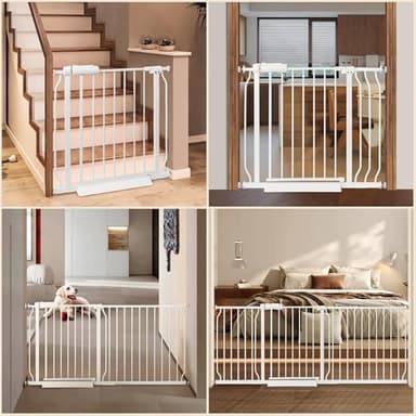 Extra Wide Baby Gate with Door Pressure Mounted 66.92-71.65 Inch,Child Baby Gates for Doorways No Drilling,Walk Through Dog Gate Indoor for The House Kitchen Stairs,White - Image 6