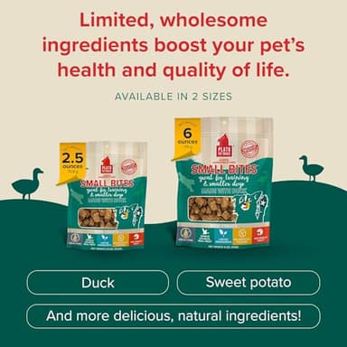 Plato Pet Treats Air Dried Small Bites Dog Treats, Natural Bite Sized Real Meat & Duck, Grain Free & High Protein, Made in the USA, 6oz - Image 4
