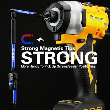 Facoow 16 Pack Phillips Impact Driver Bits, #2 Phillips Head Magnetic Screwdriver Bits Set, 1" - 6" S2 Alloy Steel Impact Bits, 1/4" Hex Shank Screwdriver Drill Bit, CNC Machined ph2 Impact Drill Bits - Image 4