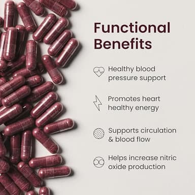 HumanN SuperBeets Beet Root Capsules Quick Release 1000mg, Helps Support Nitric Oxide Production, Blood Pressure, Heart Health, Contains Non-GMO Beetroot Powder, Studied Antioxidants 90 Count - Image 2