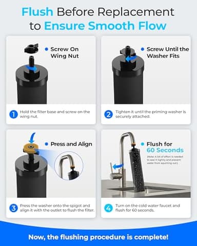 Waterdrop Alkaline Water Filter, Replacement for Berkey® BB9-2® Black Filters and Berkey® Gravity Water Filter System, Up to PH 9.2 (Pack of 2) - Image 3