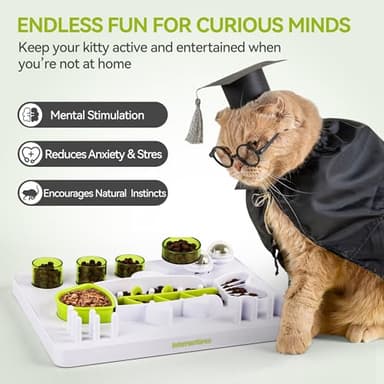 ALL FOR PAWS Interactive Cat Puzzle Feeder with 3 Catnip Balls – Slow Feeder Treat Dispenser Puzzle Toy for Indoor Cats, Mental Stimulation Digger Modules - Image 4