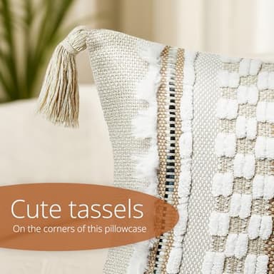 Silkena Decorative Lumbar Pillow Cover 14x36 Boho Long Body Pillow Cover for Bed Beige Farmhouse Neutral Accent Textured Throw Pillowcase for Bedroom Living Room Couch Sofa Home Decor (Cover ONLY) - Image 4