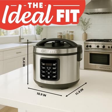 Gourmia Rice Cooker – 5 Qt Capacity, 20 Cup Cooked, 10 Cup Uncooked, Digital Controls, 6 Cooking Presets, Grain Cooker & Steamer, Nonstick Pot, Steam Tray, Delay Timer, Keep Warm, Stainless Steel - Image 9