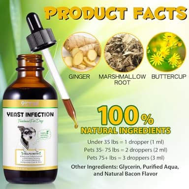 Yeast Infection Treatment for Dogs, Naturally Supports Dog Healthy Itch Relief, Ear Infection Treatment, Dogs Allergy Relief, Inflammation Relief & More (1pcs) - Image 4