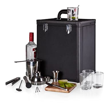 LEGACY - a Picnic Time brand, Hamilton Bartender Kit, Cocktail Set, Portable Bar Case with Cocktail Shaker Set, (Black) - Image 3