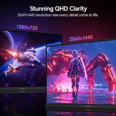 KOORUI Gaming Monitor, 27" Fast IPS Computer Monitor, 320Hz QHD HDR400 Display, PIP/PBP Mode 1ms PC Screen, 98% DCI-P3 Color Gamut, Adaptive Sync, VESA Mountable, HDMI 2.0, DP 1.4, G2721E - Image 4