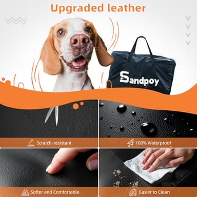 Upgraded PU Thickened Dog Car Seat Cover for Back Seat, Waterproof Back Seat Extender for Dogs with Hard Bottom, Dog Car Seat Cover for Car SUV! Anti-Scratch! Safer! (Holds 400lbs) - Image 6