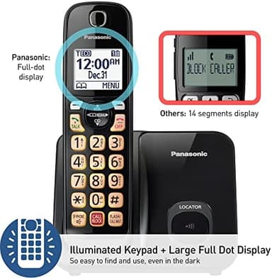 Panasonic Cordless Phone with Advanced Call Block, Bilingual Caller ID, Easy to Read Large High-Contrast Display, Expandable System with 1 Handset, Home Phone - KX-TGD810B (Black - Image 4