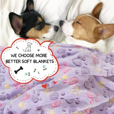 Rezutan Dog Blankets 3 Pack Large Medium Dog Cat Soft Fuzzy Washable Comfort Flannel Fuzzy Soft Pet Blankets, 41 x 31 inch,Tan/Purple/Brown - Image 6