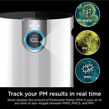 Shark Air Purifier for Home Large Room, Clean Sense Technology, HEPA Air Filter, 1000 Sq Ft, Kitchen, Filters Smoke, Captures 99.98% of Particles, Pet Dander, Pollutants, Dust, Allergens, HP201 - Image 11