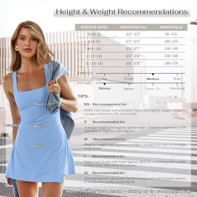 UNIANKIYA Womens Tennis Dress with Built in Shorts Workout Dress Athletic Mini Sundress Backless Summer Dresses Golf Outfits Haze Blue - Image 6