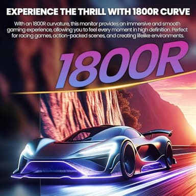 CRUA 27'' Curved Gaming Monitor 260Hz/240Hz, QHD 1440P 1800R VA Panel Computer Monitor with Built-in Speakers, Support AMD FreeSync, 120% sRGB, Blue Light Filter, HDMI2.0 & DP1.4, Wall Mountable-Black - Image 7