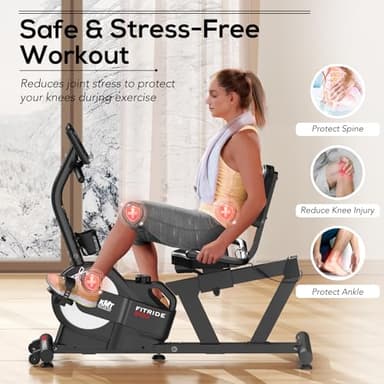 KeppiFitness Recumbent Exercise Bike, Recumbent Bike for Adults with Magnetic Resistance, Exercise Bike for Home 380LB Capacity, Cardio Stationary Bikes for Seniors with Pulse Sensor - Image 4