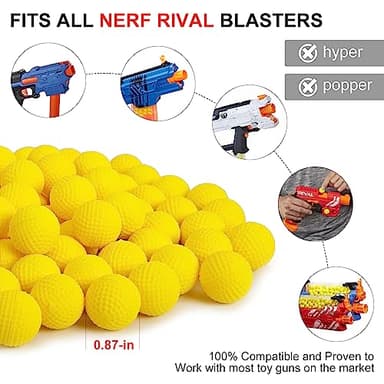100 Rounds Refill Balls Ammo Compatible with Nerf Rival Gun, TiopLior Foam Bullet Ball Replacement Refill Pack Fit for Rival(HIR, High-Impact Rounds) - Image 3