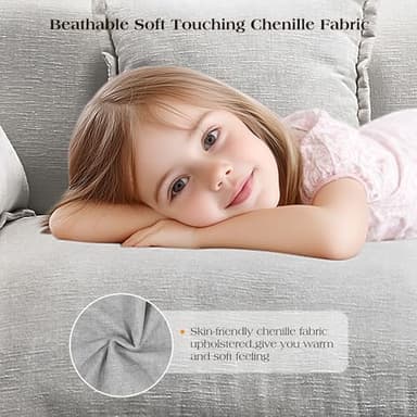 149.2" Modular Sectional Sofa,U Shaped Couch for Living Room,Modern Deep Seat Sofa 3 Seater Chenille Fabric Comfy Cloud Couches with Throw Pillows & Movable Ottoman - Image 5