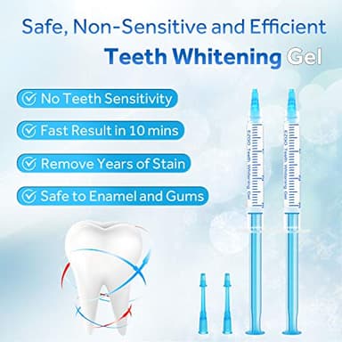 EZGO 10 Pack Teeth Whitening Gel Refills 22% Bleaching Gel, No Sensitive Teeth Whitener, Great for Sensitive Tooth Whitening, Carbamide Peroxide Teeth Whitening Gel, Mint Flavor (10X 3ML) - Image 3