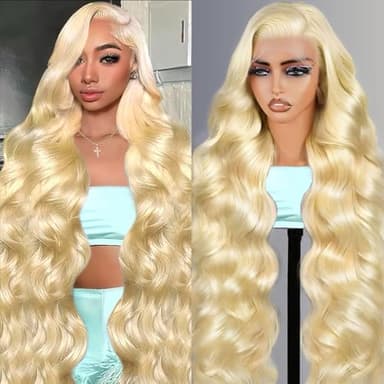 Kassamo Blonde Wig Human Hair 613 13x6 Lace Front Wig Human Hair 250 Density Body Wave Lace Front Wigs Human Hair Pre Plucked 32 Inch HD Lace Frontal Wigs - Image 1