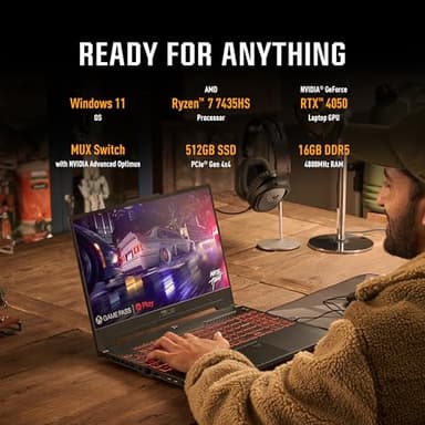 ASUS TUF Gaming A15 Gaming Laptop, 15.6” FHD 144Hz, 100% sRGB Display, GeForce RTX 4050, AMD Ryzen 7 7435HS, 16GB DDR5, 512GB PCIe SSD, Wi-Fi 6, Windows 11, FA507NUR-AS73 - Image 5