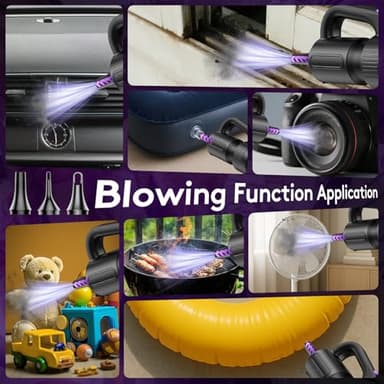 SWMRDN Car Vacuum Portable Cordless, 20000Pa Mini Vacuum Cleaner & Air Duster, 130W Brushless Motor Handheld Vacuum Cordless with LED Light, 7800mAh Battery, Multi-Nozzles for Car, Office, Home, Pet - Image 5