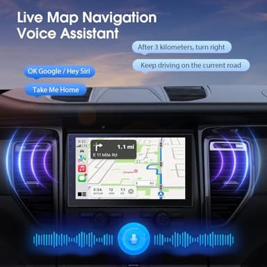 Haudio 7 Inch Double Din carplay Screen,with Wireless CarPlay and Android Auto Car Stereo,HD Touch Car Radio with Mirror Link,Bluetooth,AUX,FM Transmitter for All Vehicle(No reversing Camera) - Image 3