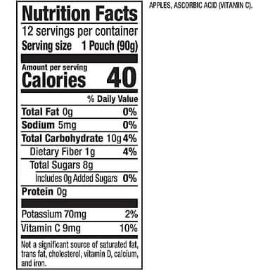 Mott's No Sugar Added Applesauce, 3.2 Oz Clear Pouches, 48 Count (4 Packs Of 12), Good Source Of Vitamin C, No Artificial Flavors - Image 2
