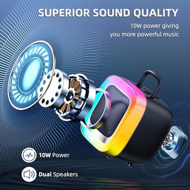 Kinglucky 2025 Upgrade Karaoke Machine, Portable Bluetooth Speaker with 2 Wireless Microphones for Adults & Kids with Lights, Karaoke for All Smartphones, Birthday, Family, Home Party or Gifts (Black) - Image 3