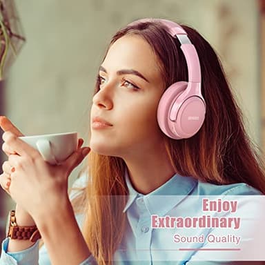 BERIBES Bluetooth Headphones Over Ear, 65H Playtime and 6 EQ Music Modes Wireless Headphone with Microphone, HiFi Stereo Foldable Lightweight Headsets, Deep Bass for Office Home Cellphone PC Ect. - Image 5