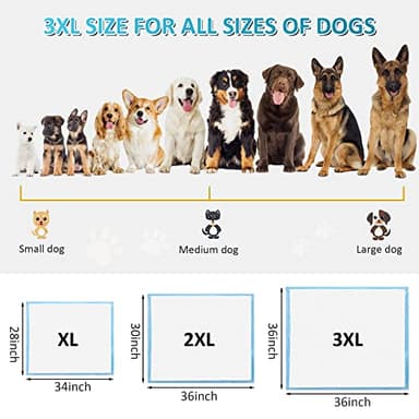 Boscute Super Absorbent & Leak-Proof Jumbo Size 36"x36" Pet Training Dog Pee Pads, Thicken Quick Dry Disposable Puppy Pee Pads, Potty Training Pads for Dogs Cats, Rabbits - Image 5