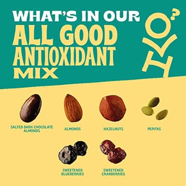 Orchard Valley Harvest All Good Antioxidant Mix, Made With Real Pink Himalayan Sea Salt, Dark Chocolate Almonds, Hazelnuts, Sweetened Berries, Gluten Free, Non-GMO, Stand Up Bag, 8 oz (Pack of 1) - Image 5