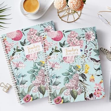 Teacher Planner 2025-2026 - Teacher Lesson Planner 2025-2026 with Colorful Tabs, July 2025 - June 2026, 25-26 Teacher Planners Weekly and Monthly, 8.3" x 11", Academic Year Lesson Plan Book, Twin-Wire Binding - Floral - Image 2