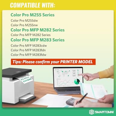 206A Toner Cartridges 4 Pack (with Chip) Works with HP Color Pro MFP M283fdw M283cdw, Pro M255dw M255nw, MFP M282nw M283 M282 M255 Printer | W2110A W2111A W2112A W2113A 206X W2110X - Image 4