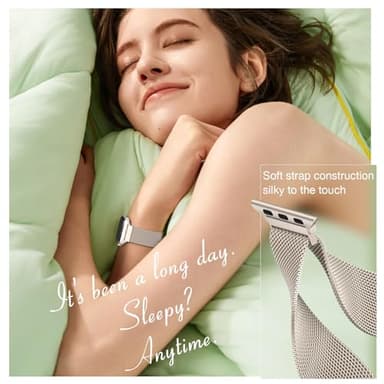 BELONGME 3 Pack Mesh Loop Compatible with Apple Watch Bands for Women Men 40mm 41mm 38mm 42mm 44mm 45mm 49mm 46mm Series 11 10 9 8 7 6 5 4 Ultra3 SE3 2, Stainless Steel Metal Magnetic Strap for iWatch - Image 3