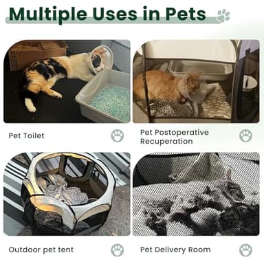 Love's cabin Pet Puppy Dog Playpen, Medium Dog Tent Crates Cage Indoor/Outdoor, Portable Playpen for Cat, Foldable Pop Up Dog Kennel Playpen with Carring Case, Removable Zipper Top, Green - Image 3